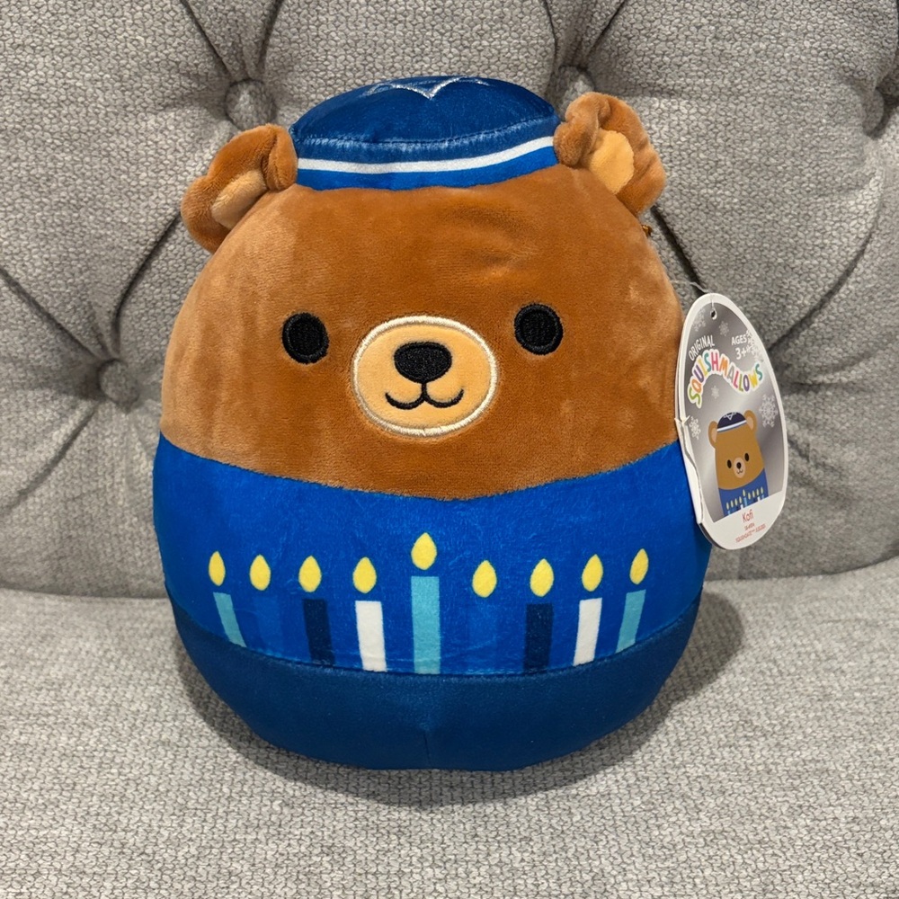 NWT! 8” Kofi the Hanukkah Bear Squishmallow    squishmallows plush stuffed toys